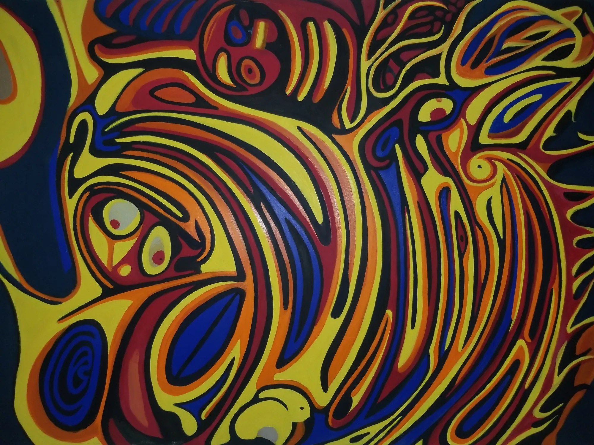 Coronary Mass Ejection, acrylic on panel